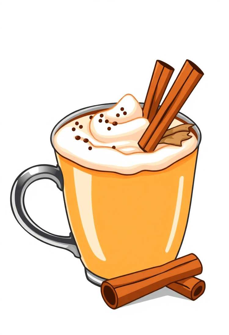 Cozy 3D Clipart: Pumpkin Spice Latte Season