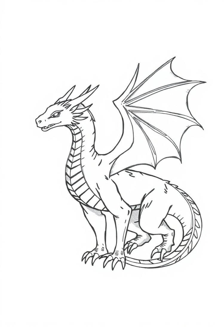 How to Draw a Dragon Sketch Illustration - Pincel