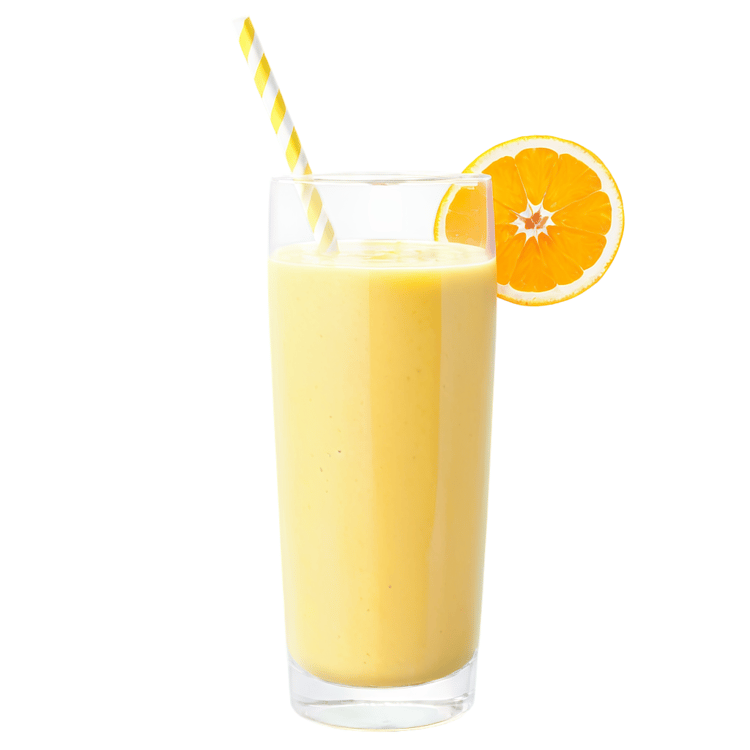 Orange Smoothie in Glass PNG