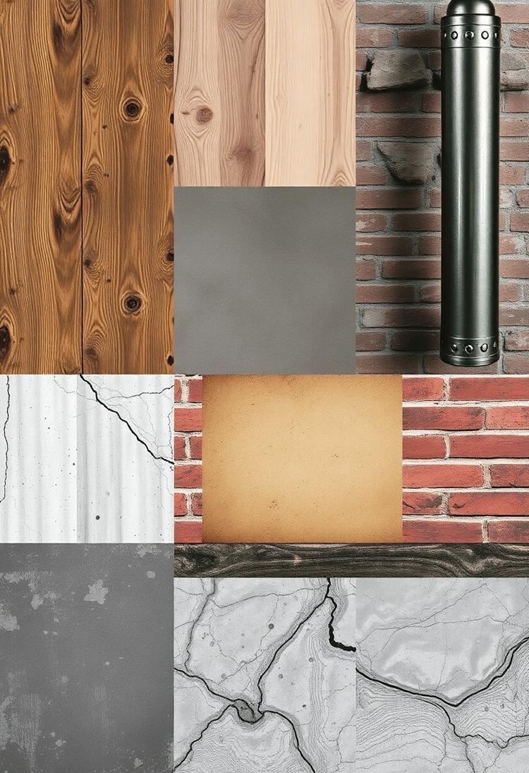 Industrial Chic: Raw Texture Moodboard Exploration