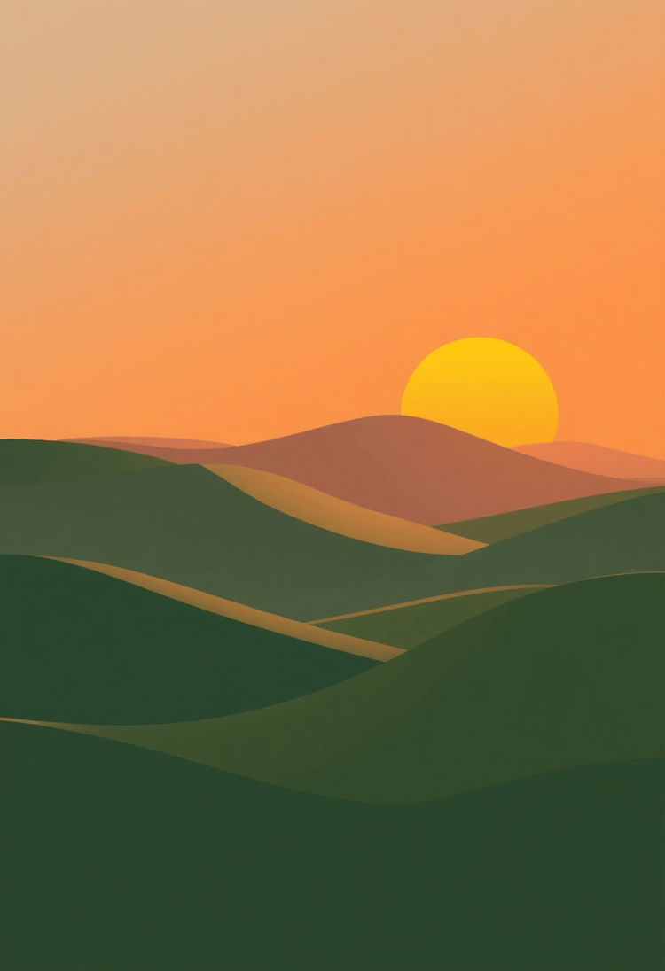 Minimalistic Vector Landscape Illustration