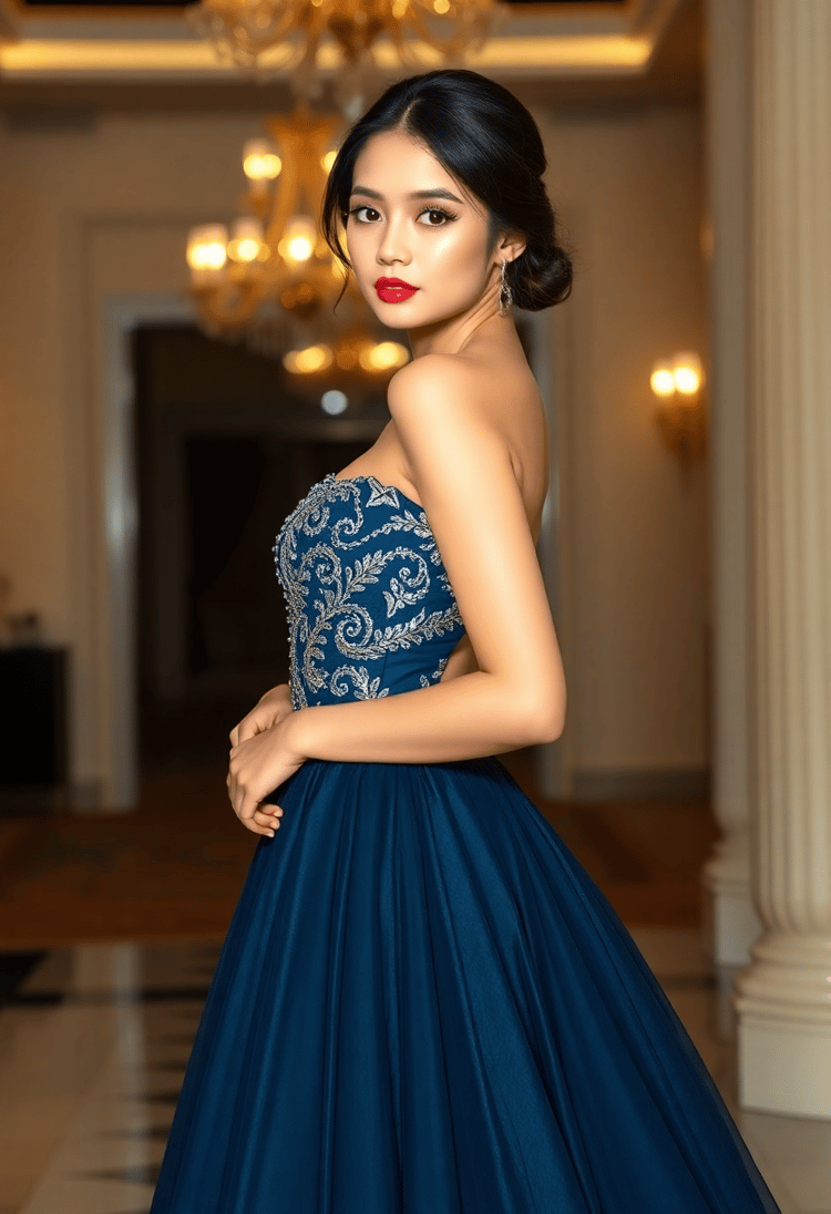 Elegant Evening: Philippines Model in Evening Gown