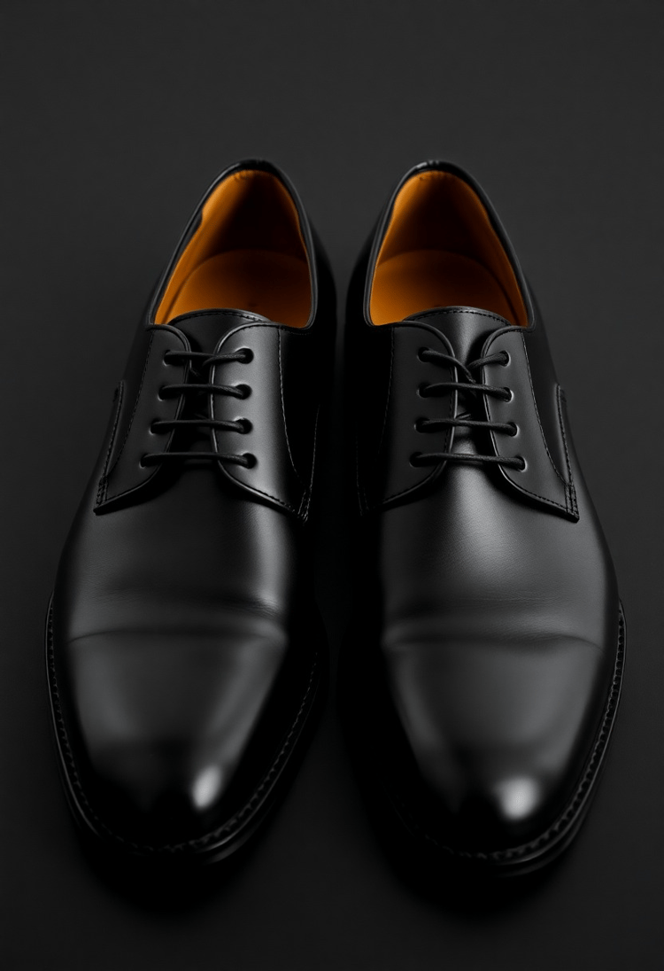 Classic Black Leather Oxford Shoes for Men