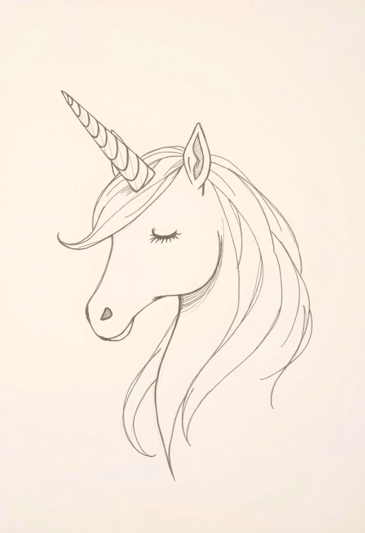 Fabled Unicorn: A Simple Sketch