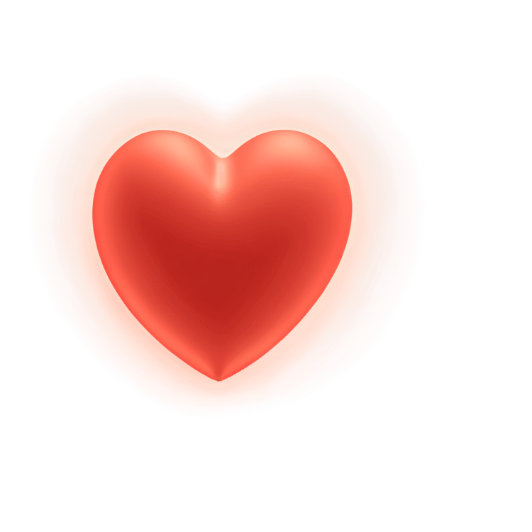 Red Heart with Soft Glow - PNG for Valentine