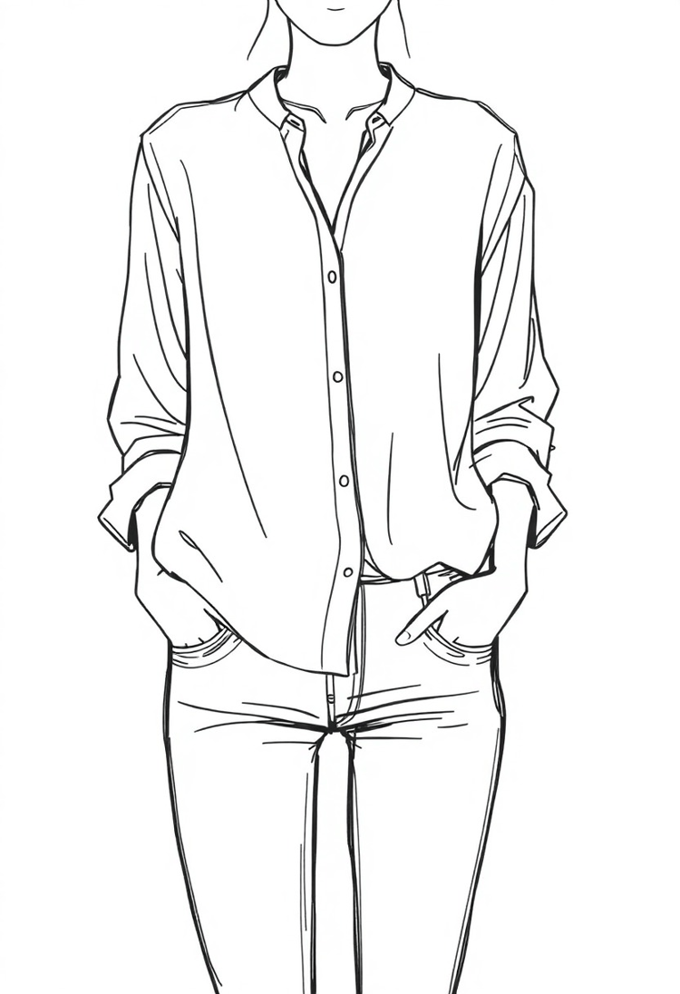 Casual Chic: Pencil Drawing Fashion Sketch