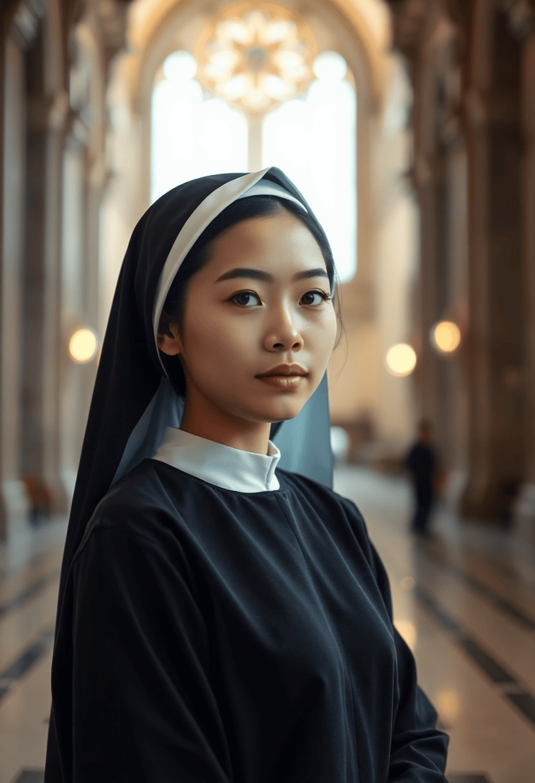 A Global Sisterhood: Asian Nun with Rosary