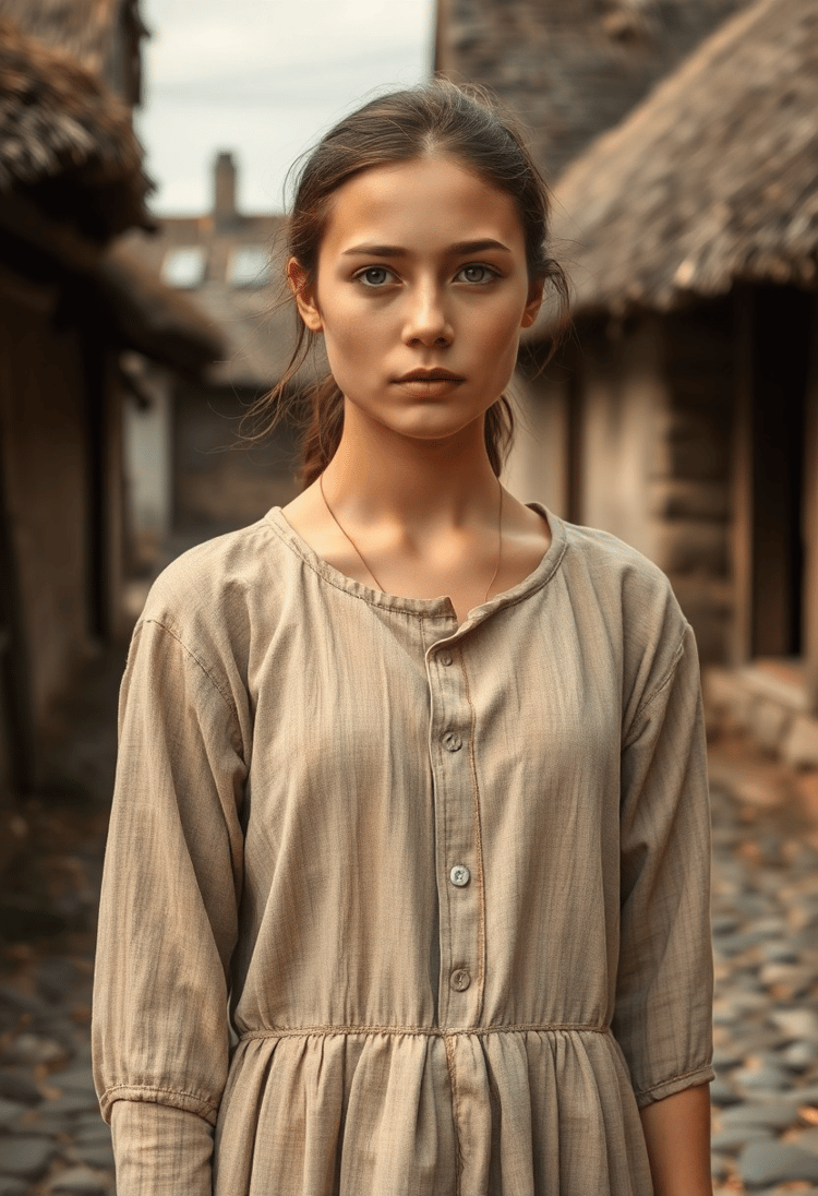 The Weary Harvest: A Medieval Peasant Woman's Struggle