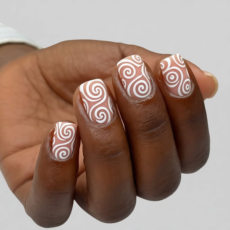 Swirl Nail Art Preview on Photo