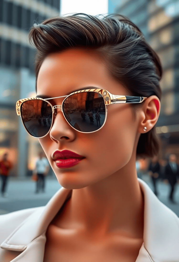 Futuristic Elegance: Chrome and Mirrored Lenses