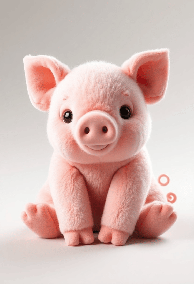 Enchanting 3D Visualization of a Plush Piglet Companion