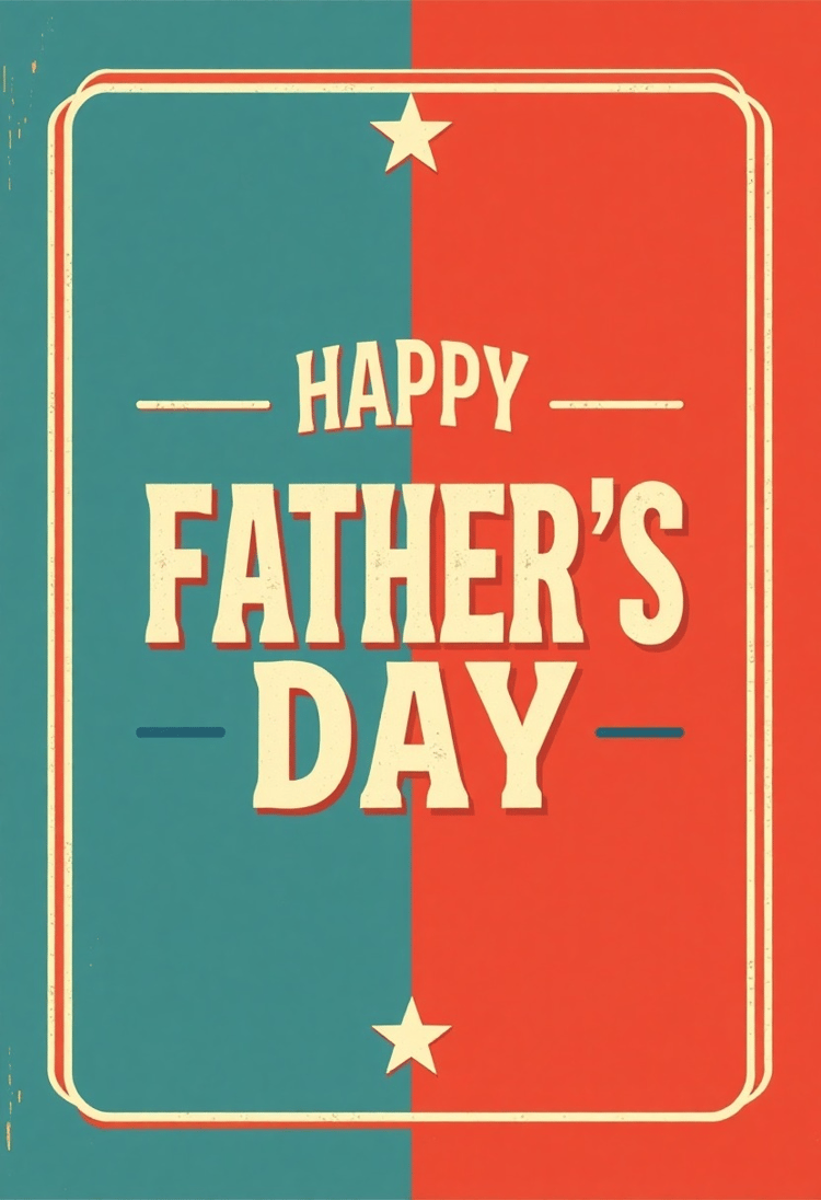 Retro Father's Day Card Design