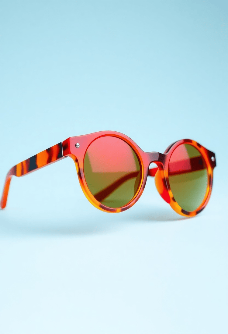 Retro Round Sunglasses with Bold Frames