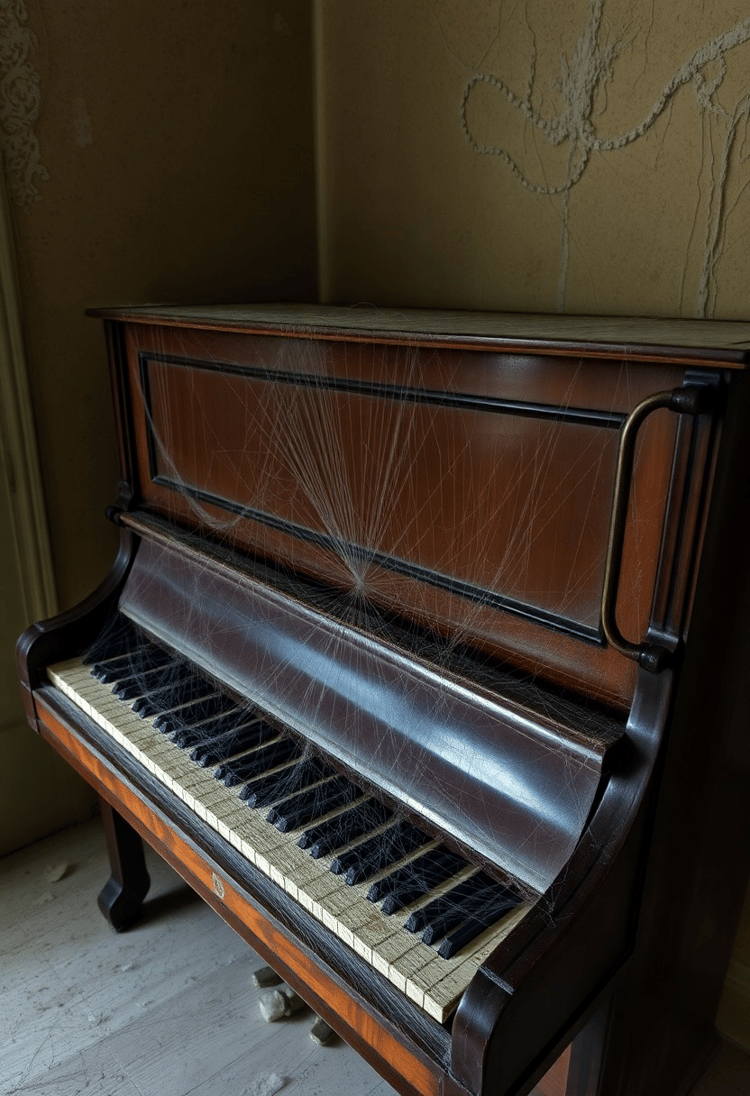 Piano Keys Lost in Silken Threads