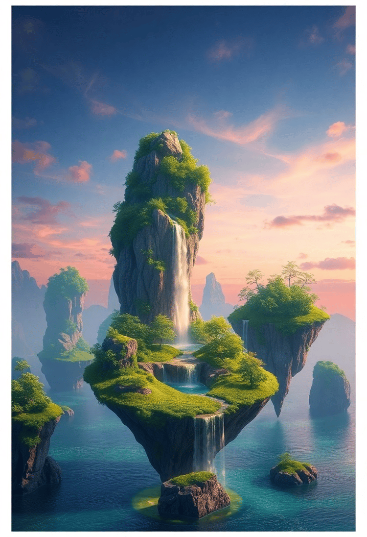 Surreal Floating Islands