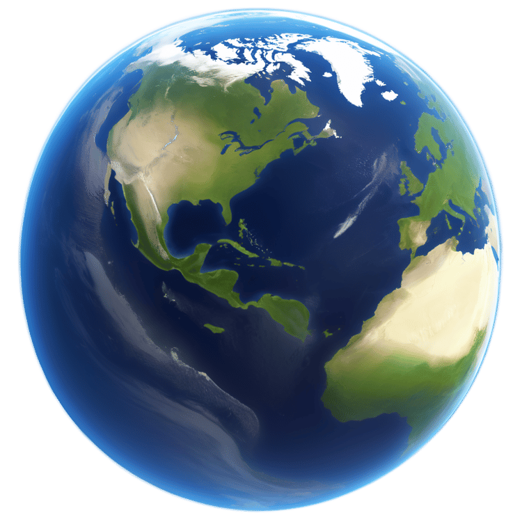 Detailed Earth from Space PNG Download