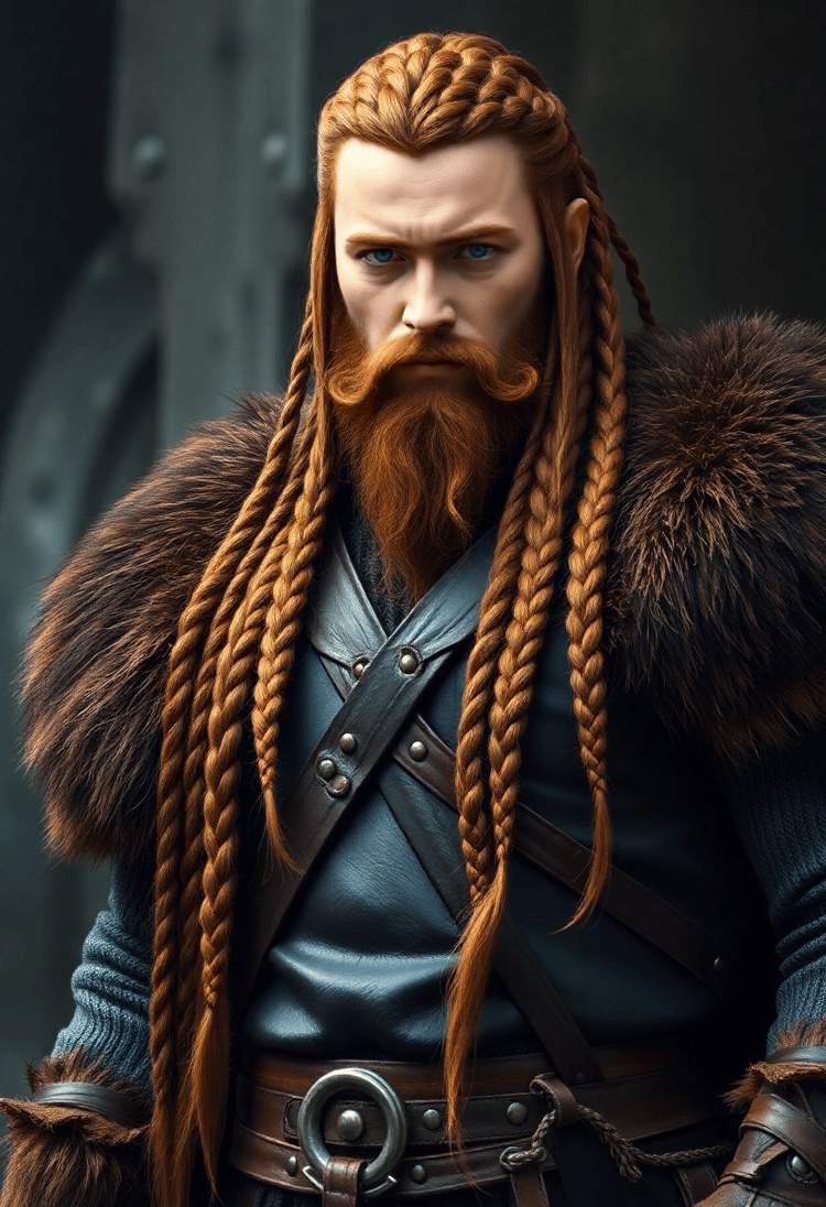 Legendary Viking Warrior in Battle-Ready Stance