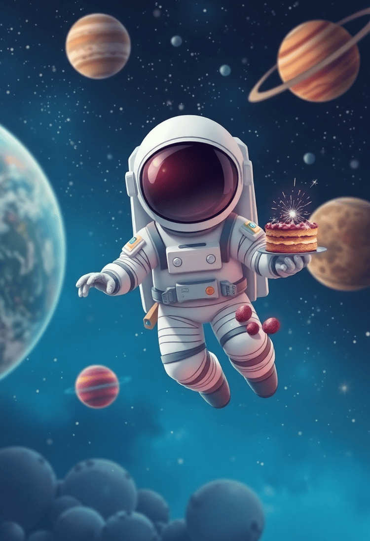 Astronaut's Cosmic Celebration