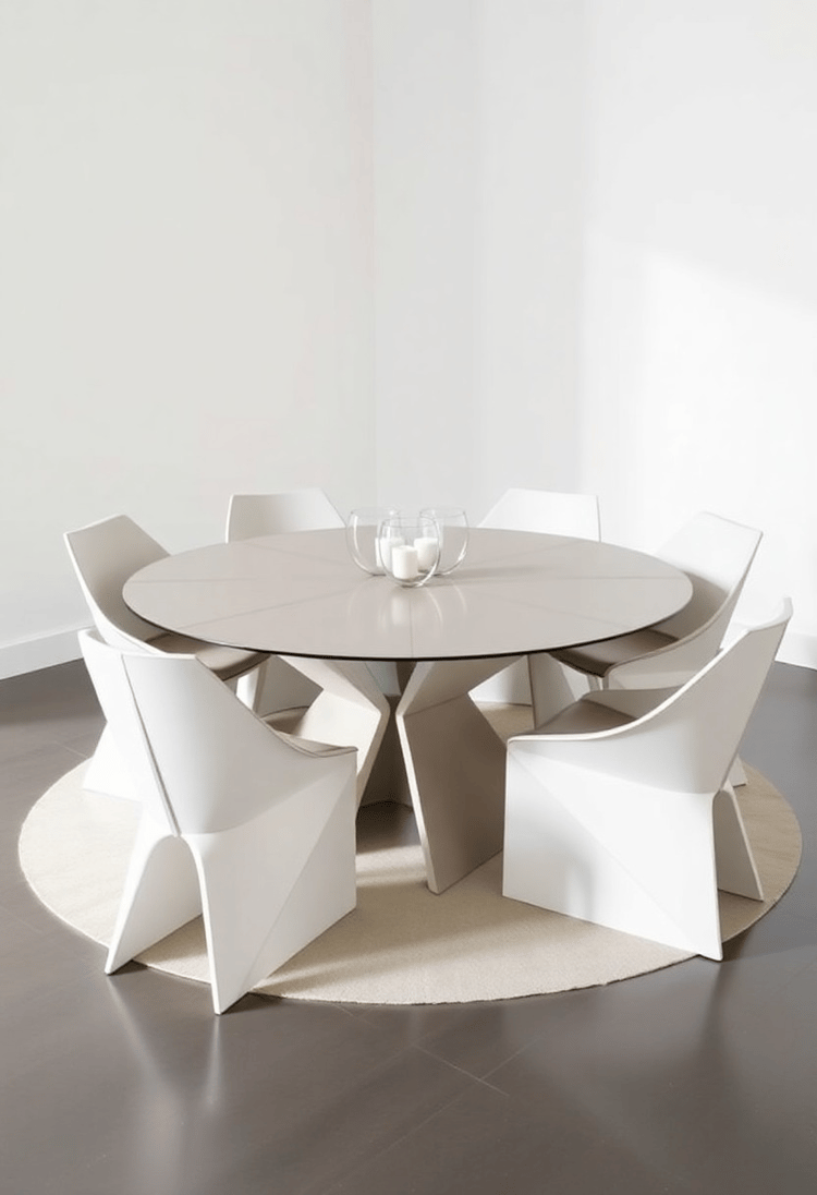 Geometric Bloom Dining Set: Harmonious Forms