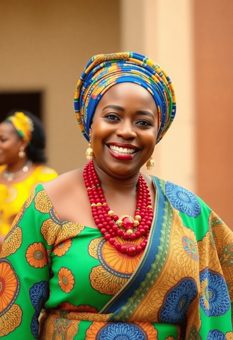 African Pride: A Nigerian Woman's Vibrant Attire