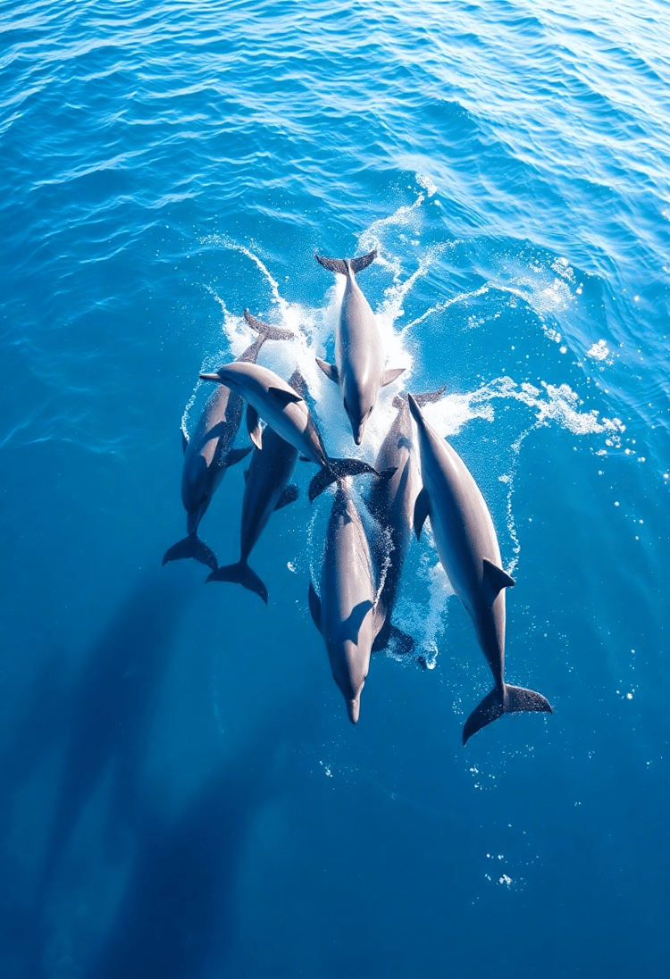 Playful Dolphins in Crystal Clear Waters