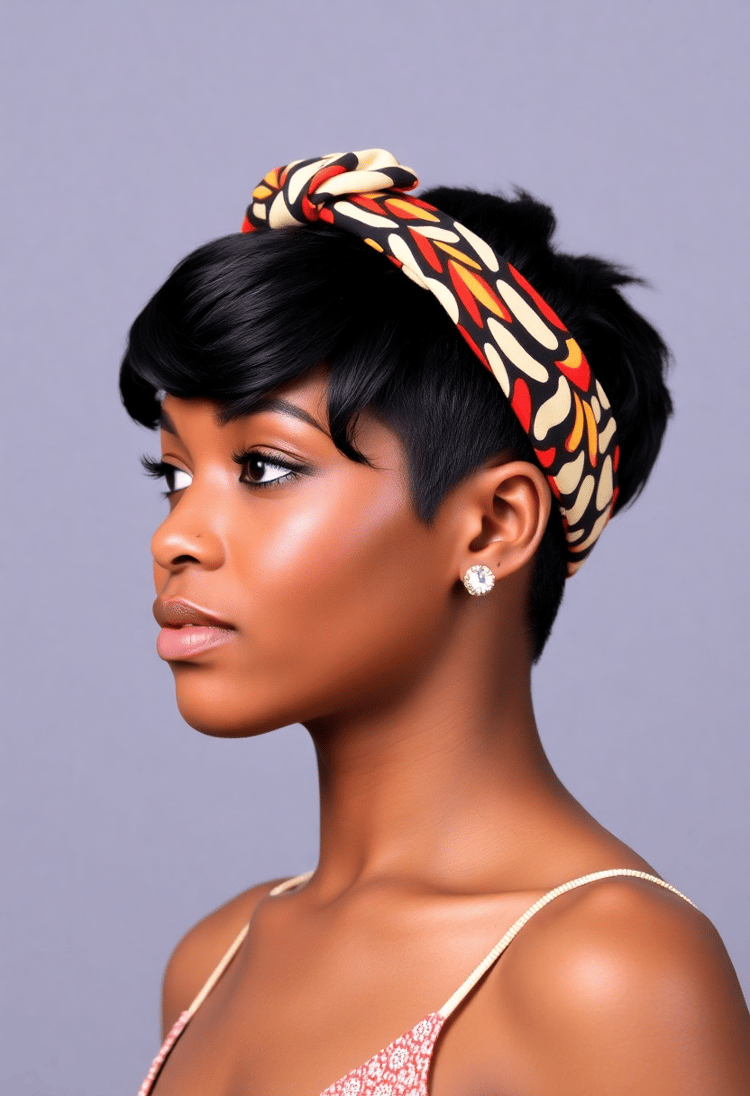 Short Pixie Cut with Stylish Headband