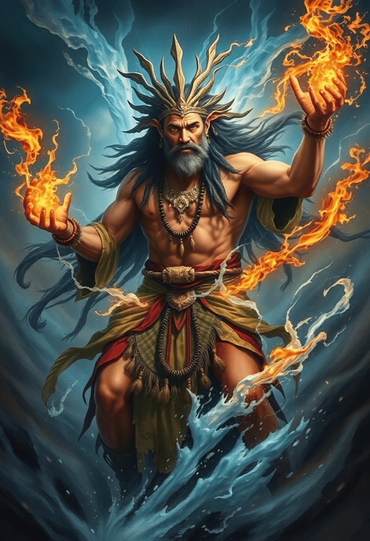 The Thunder Caller: Male Shaman Amidst the Storm