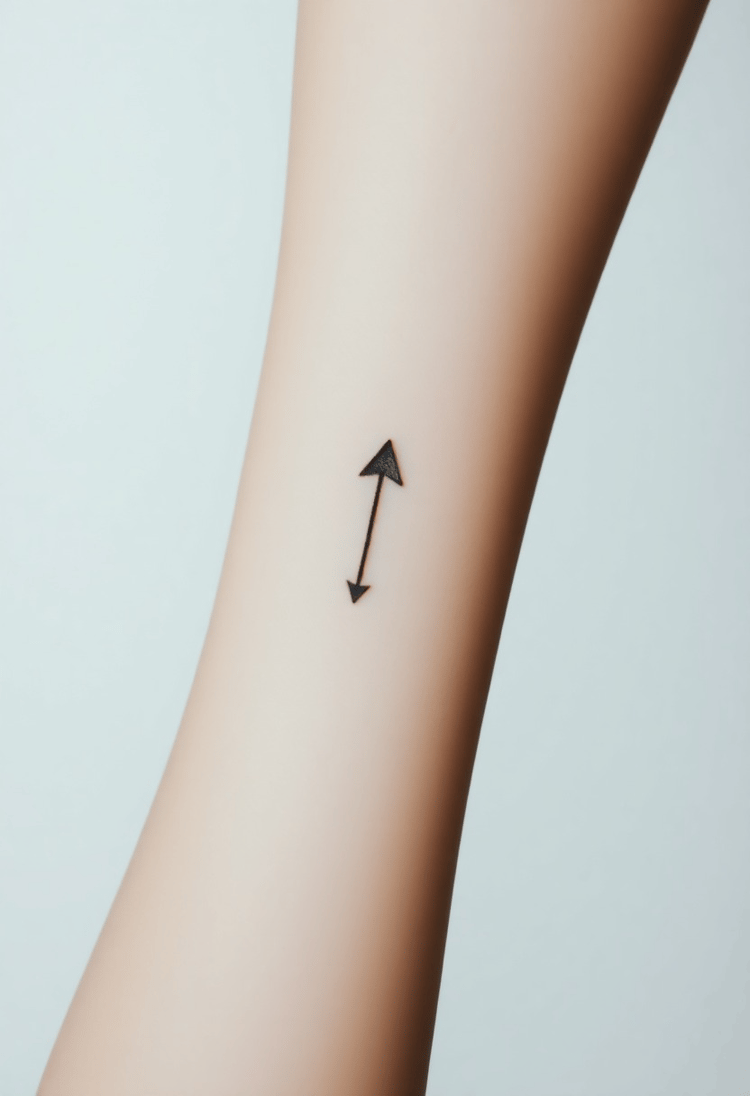 Elegant Minimalist Arrow Tattoo on Wrist
