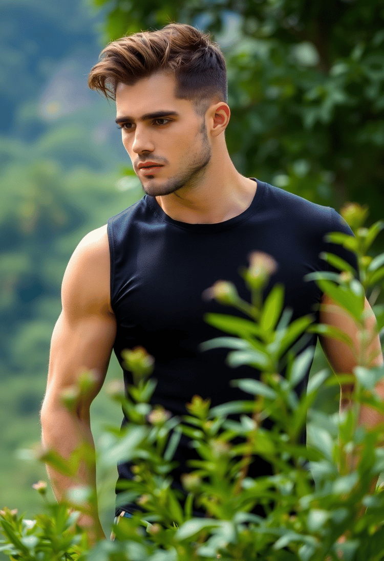 Nature's Embrace: Supermodel Amidst Serenity