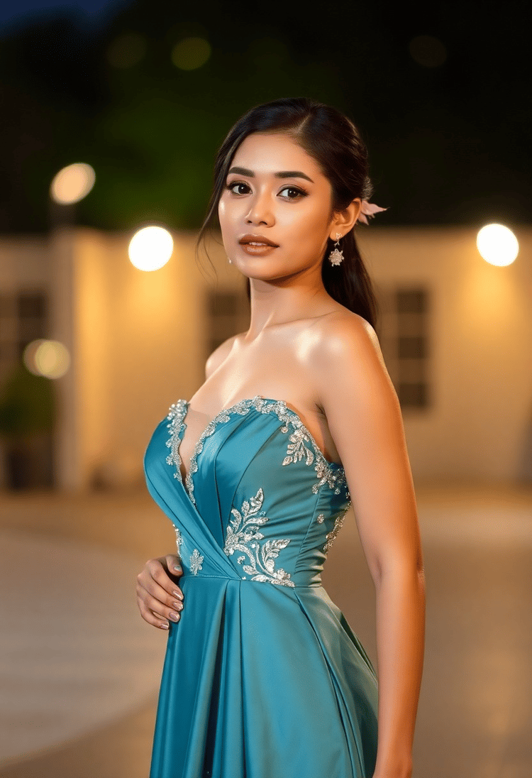 Bold Glamour in Evening Gown