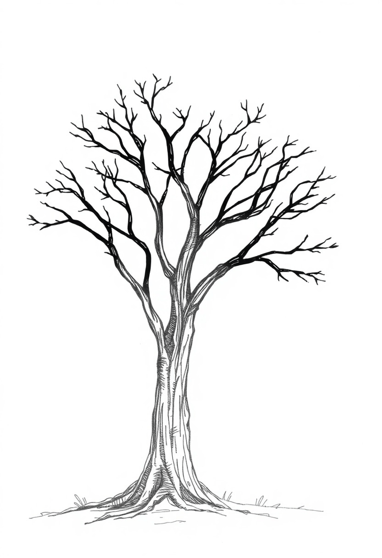 Drawing a Basic Tree in Pencil