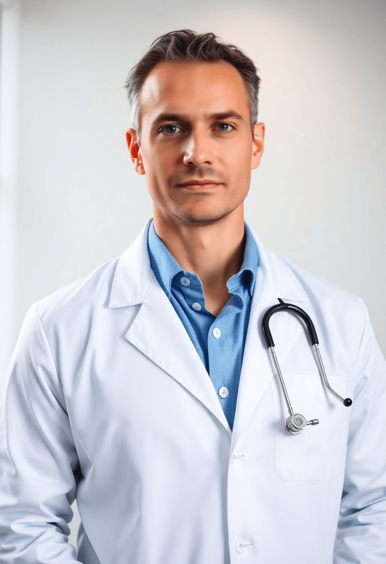 Distinguished Caucasian Male Doctor Headshot