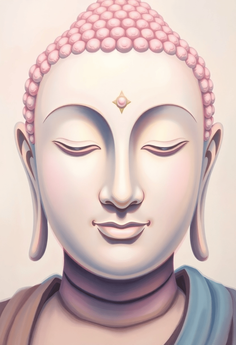 Buddha Portrait in Pastel Colors