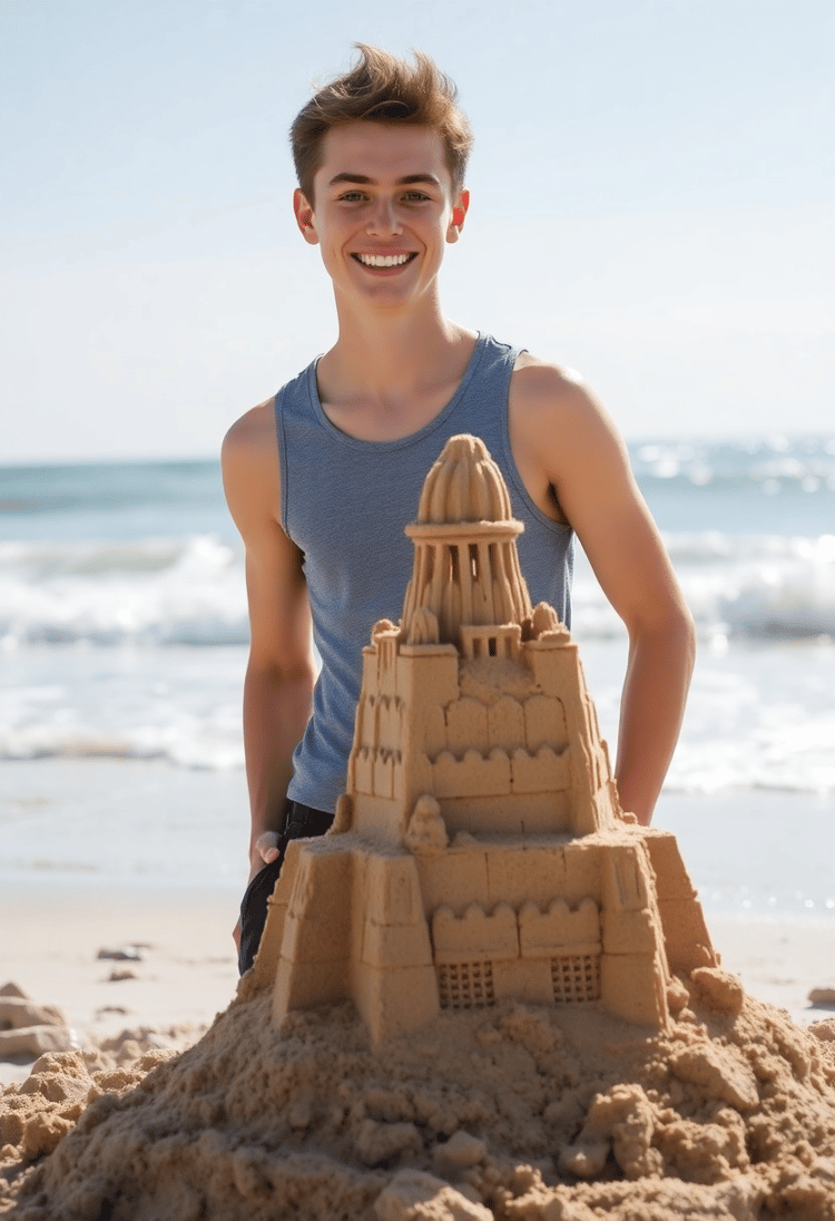 Postcard-Perfect Sand Castle Artist