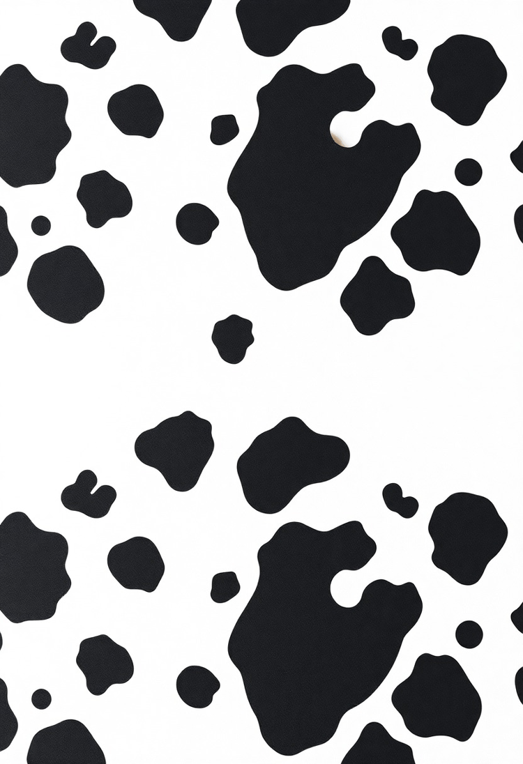 Minimalistic Monochrome Cow Print Design