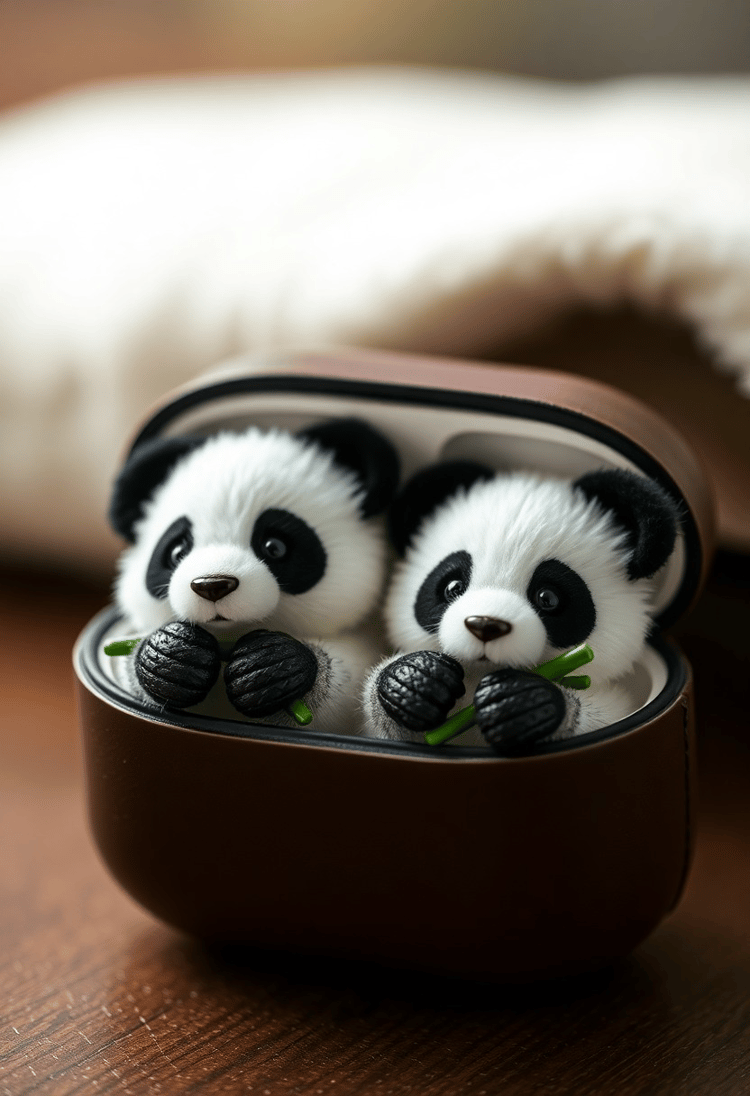 Panda Paradise: Playful Panda AirPods in Premium Leather