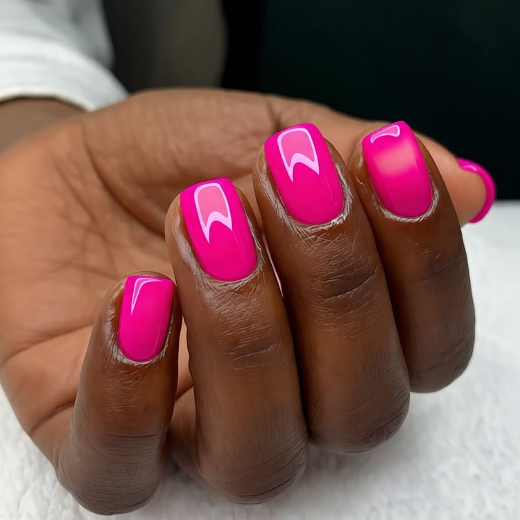 Preview Pink Glossy Nails on Photo