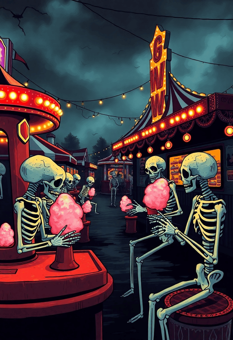 Skeletons at the Spooky Carnival