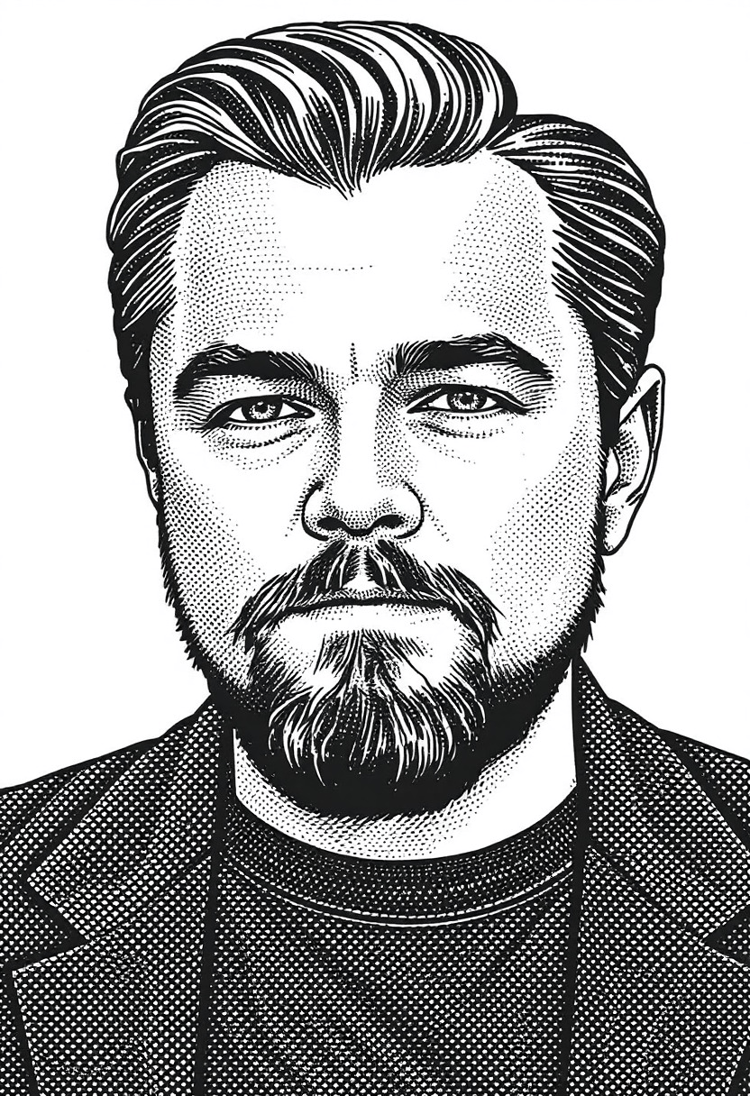 Leonardo DiCaprio Dotted AI Art