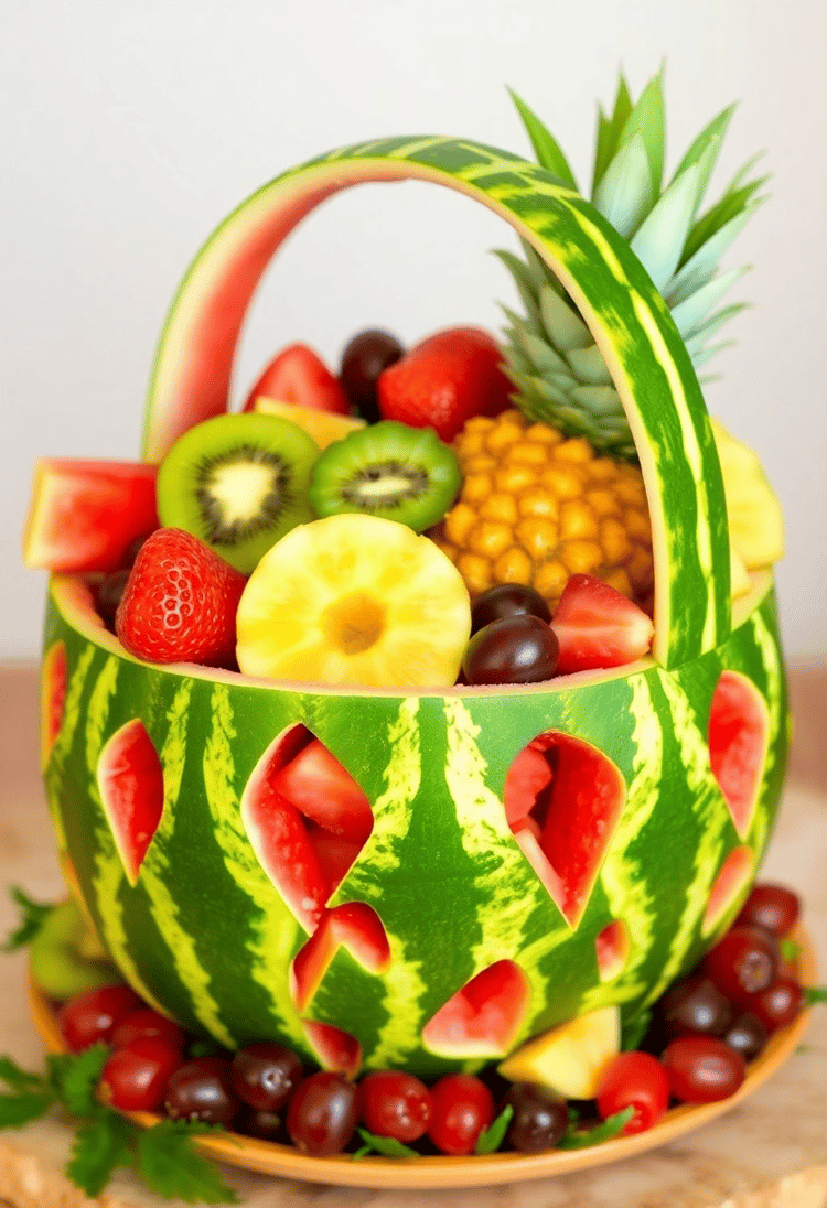 Watermelon Basket of Fresh Fruit