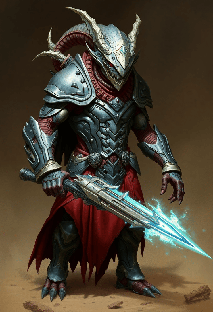 Fierce Alien Warrior in Battle Armor