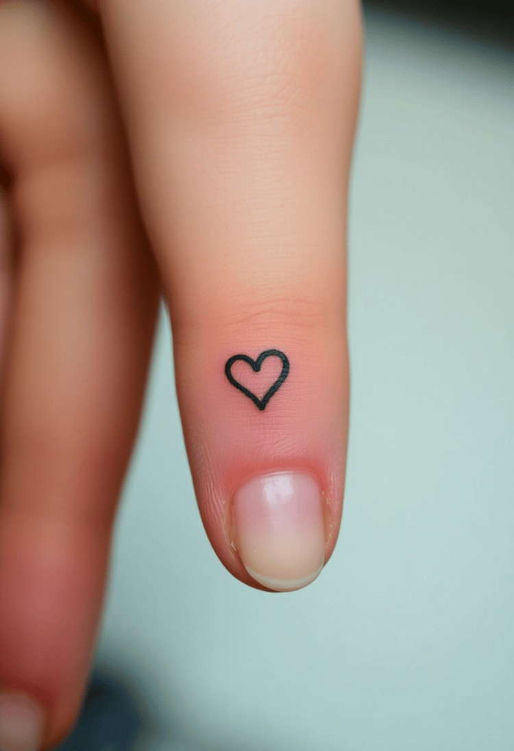 Simple Heart Outline on Finger
