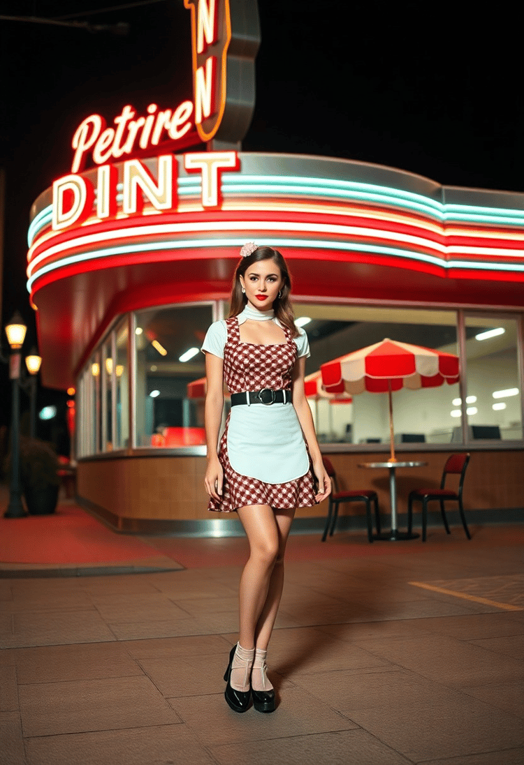 Classic Retro Diner at Night