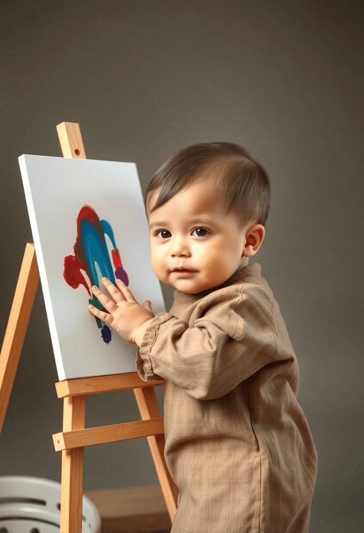 Petite Painter at the Easel