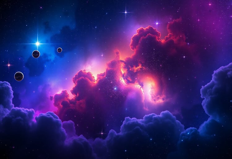 Cosmic Wallpaper Design with Deep Space