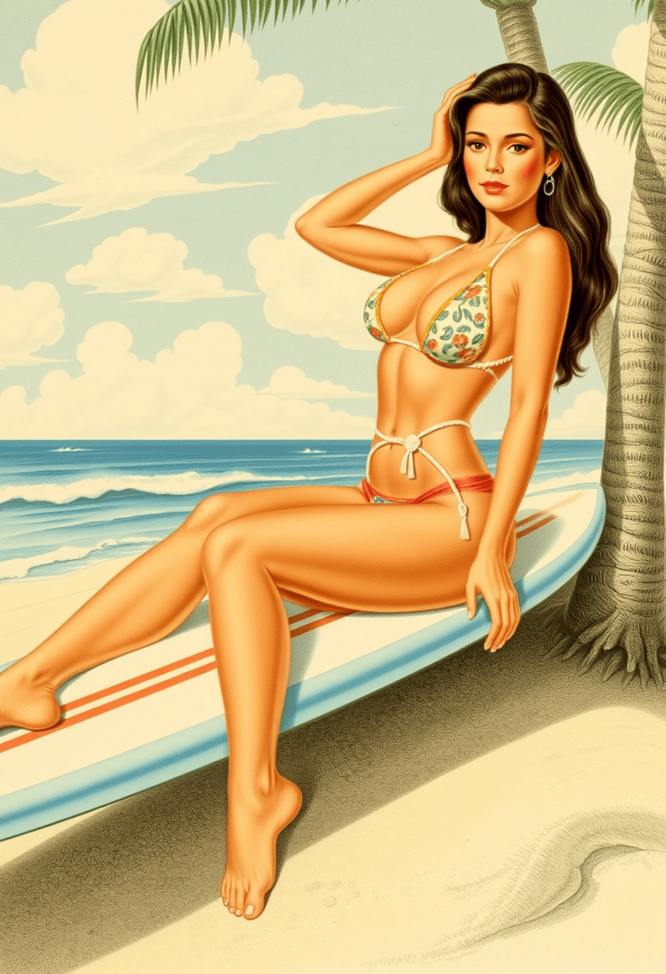 Surfer Girl Pin-up Girl