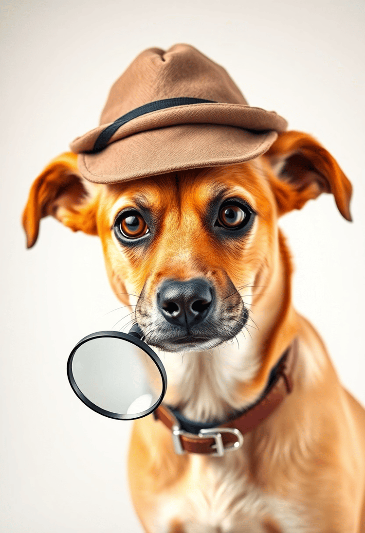 Dog with a Detective Hat