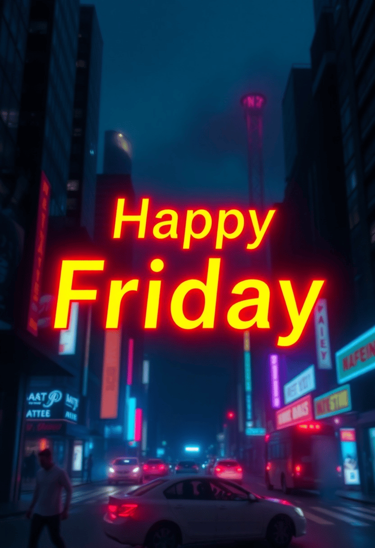 Digital Neon Friday Lights