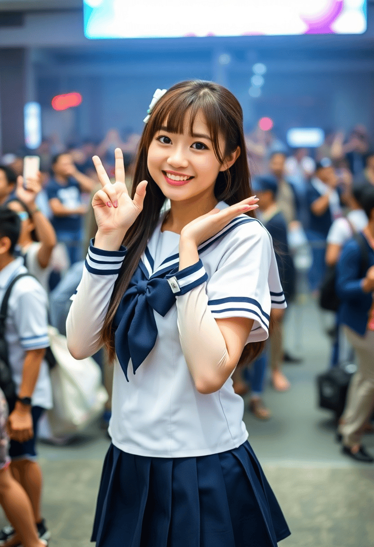 Charming Anime Schoolgirl in the Spotlight