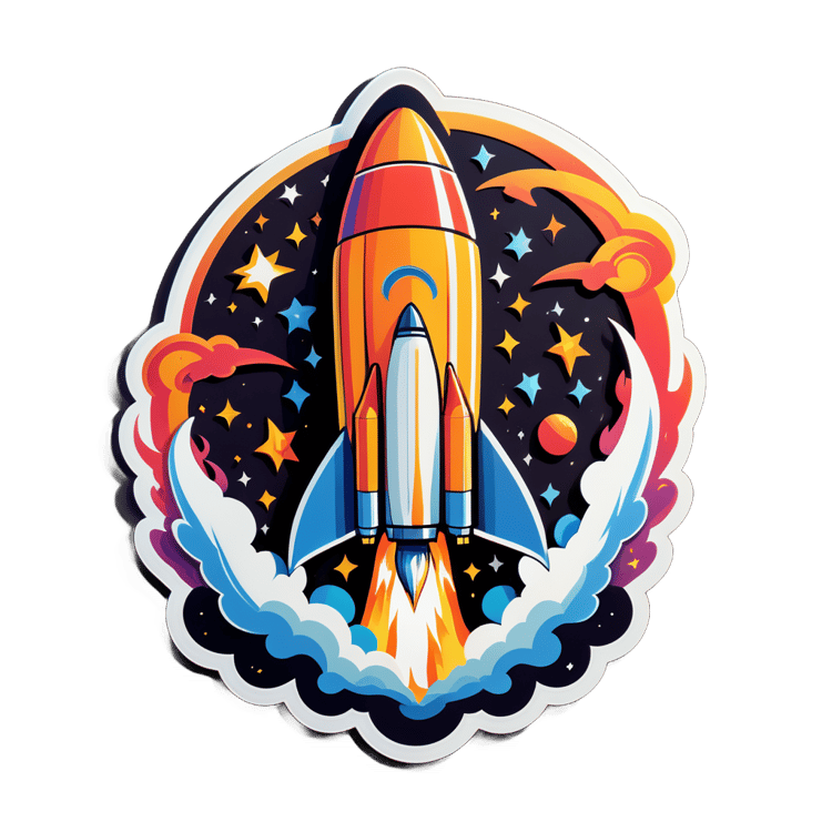 Rocket Launch PNG Sticker